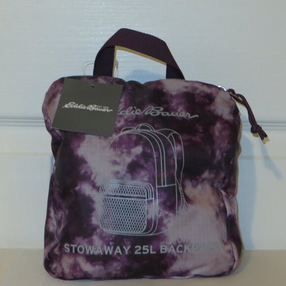 Eddie Bauer Stowaway Backpack in purple wash 25 L capacity - Picture 1 of 4